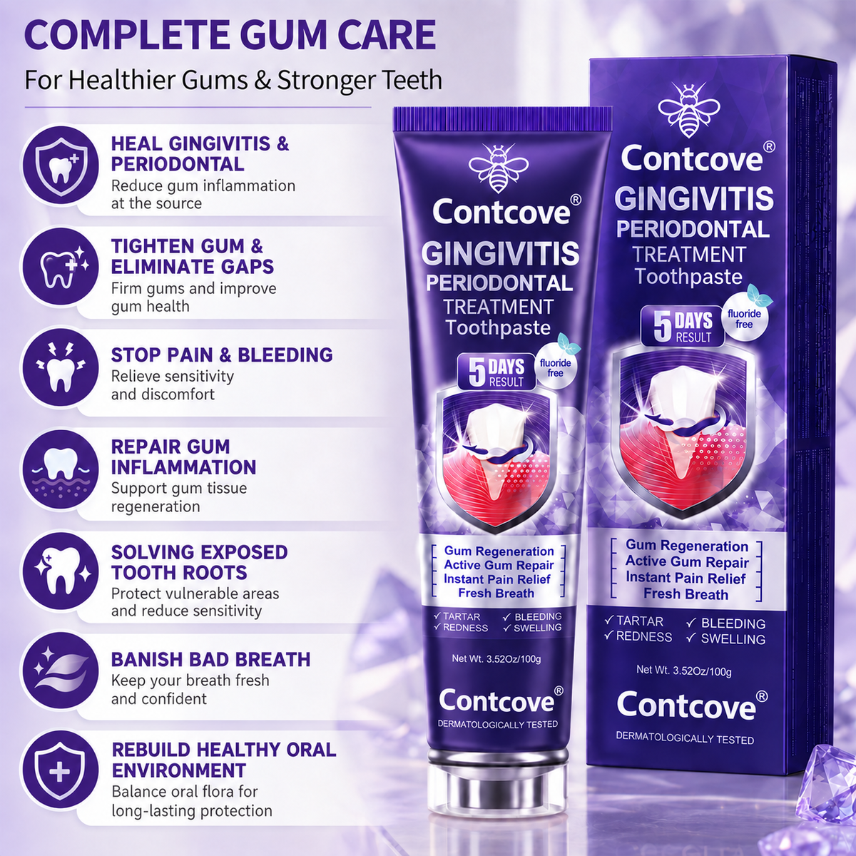 Contcove Gingivitis Periodontal Treatment Toothpaste